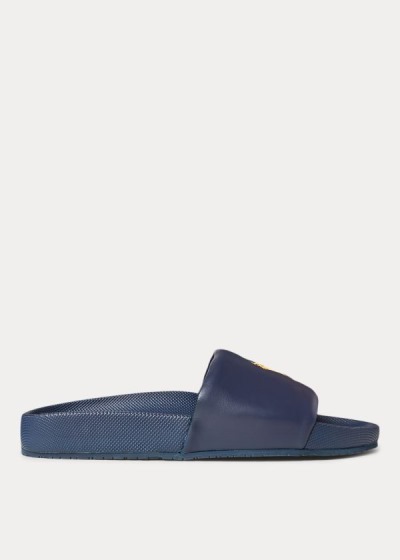 Sandalias Polo Ralph Lauren Hombre Azul Marino / Dorados - Cayson Pony Slide - FXBHZ2795